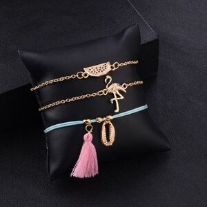 *PENNY* 3-Pc Gold Watermelon Fashion Bracelet Set